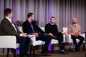 Joey Goulart '12 (third from left) at the Forbes Global Sales Summit, January 2020