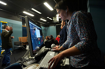Students in the digital media studio
