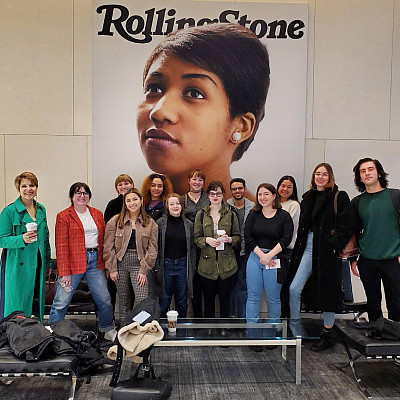 Digital Journal of Ideas and Culture students at Rolling Stone headquarters in Manhattan.