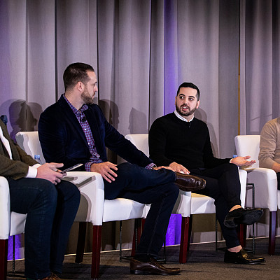 Joey Goulart '12 (third from left) at the Forbes Global Sales Summit, January 2020