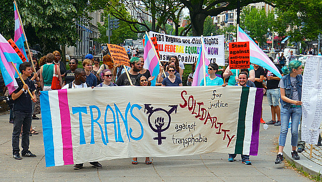 First trans solidarity rally and march, Washington, DC USA