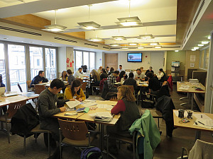 Science faculty from colleges and universities across the region working in MMC's Commons.