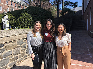 Biology majors Julia Furnari, Marjan Khan, and Ashley Pavia at ECSC 2019