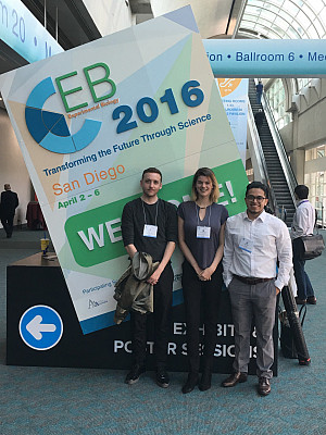 From left to right, MMC bio majors Zane Younger, Taylor Allen, and Elevit Perez at the Experimental Biology meeting in San Diego.