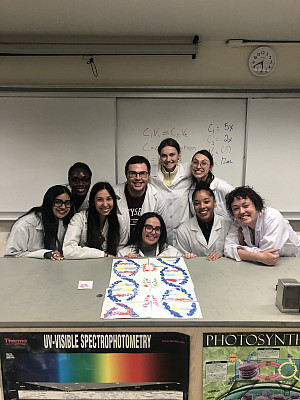 Cell and Molecular Biology students master the art of pipetting.