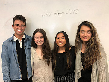 Leri Research Group 2018. From left to right: Coleman Spence, Emma Kamen, Ashley Pavia, Marjan Khan.