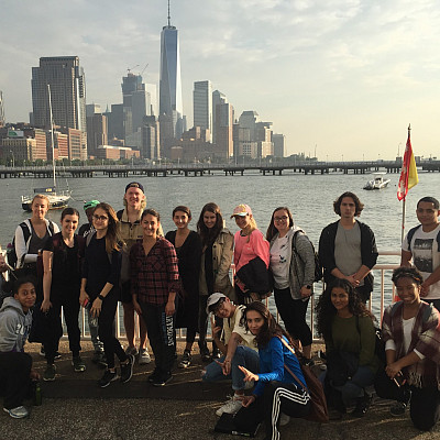 NYC 103 students at the River Project at Pier 40 on the Hudson River.