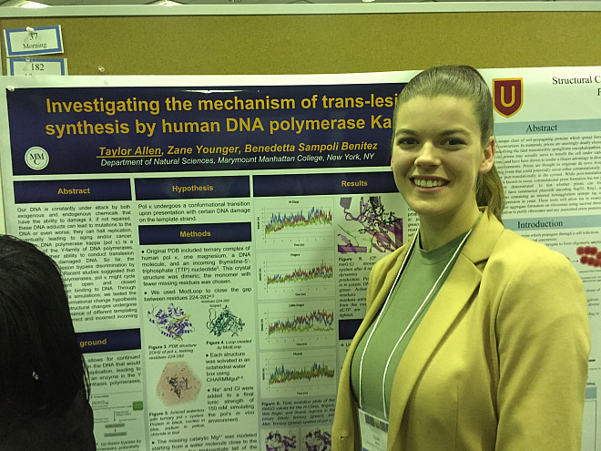 Taylor Allen presents her work with Prof. Sampoli at the Undergraduate Research Symposium in the Chemical and Biological Sciences at the ...