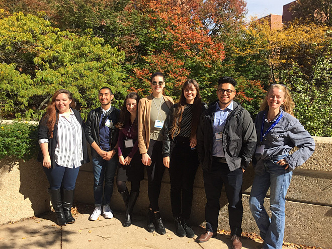 Biology majors with Prof. Alessandra Leri at the Undergraduate Research Symposium in the Chemical and Biological Sciences at the Universi...