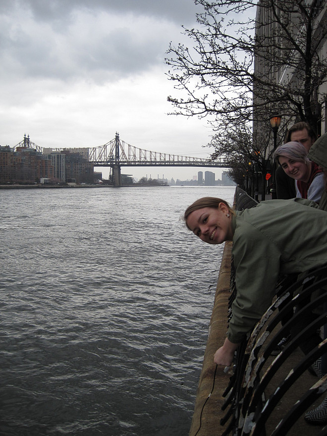 With the Queensboro Bridge as a backdrop, students in Prof. Leri's Chemistry and the Environment (CHEM/ENV 105) class conduct water quali...