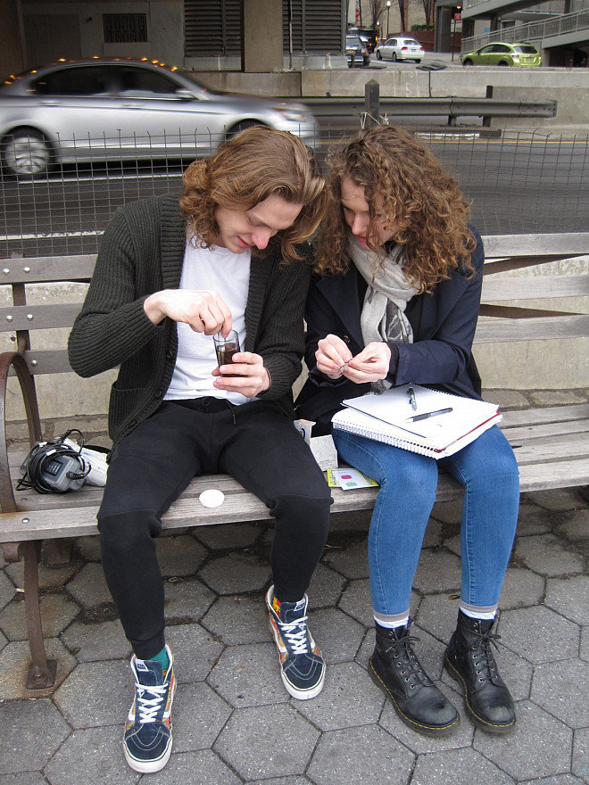 Zane and Vanessa do alkalinity tests.