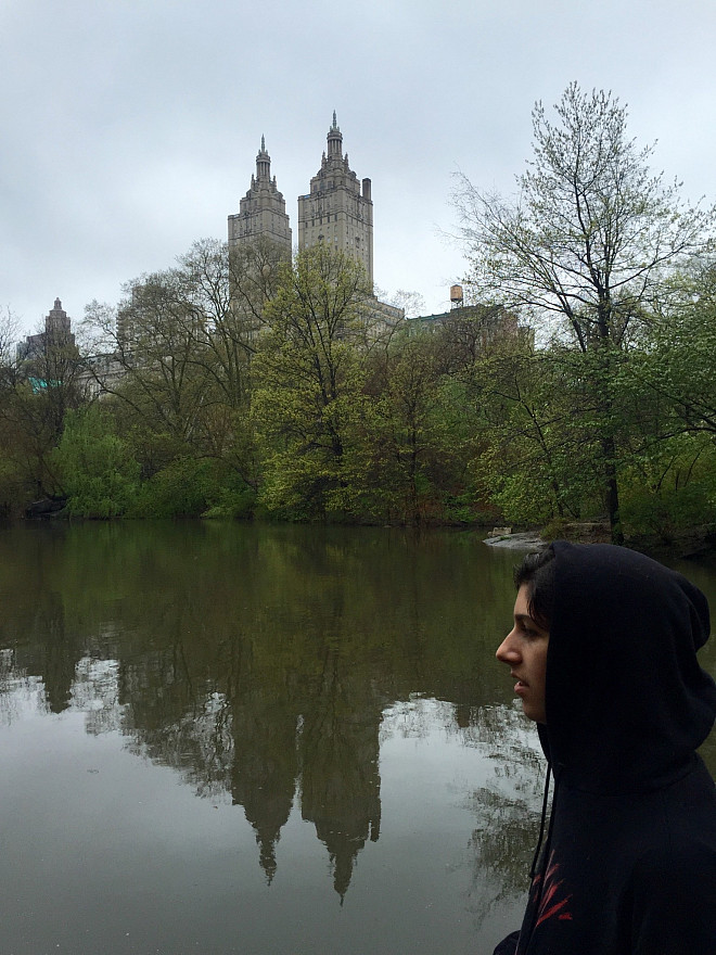 Students in Prof. Leri's Chemistry and the Environment class study water chemistry in The Lake in Central Park's Ramble.