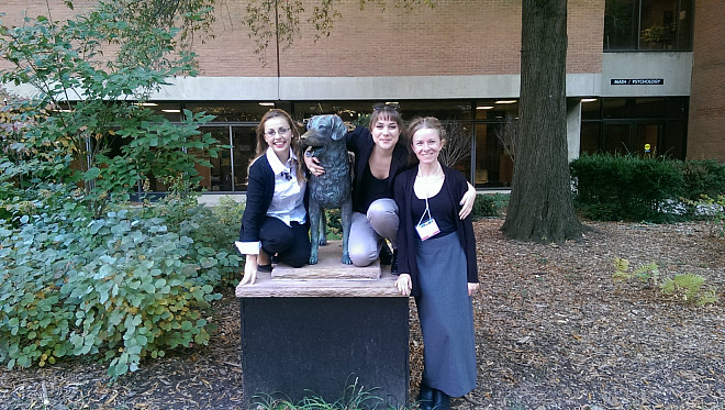 Marisa, Katie, and their research mentor, Prof. Leri.