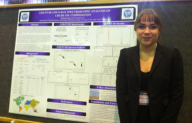 Katie Ness presented her poster, FT-IR and X-ray Spectroscopic Analysis of Crude Oil Composition, in the Chemical Sciences division.