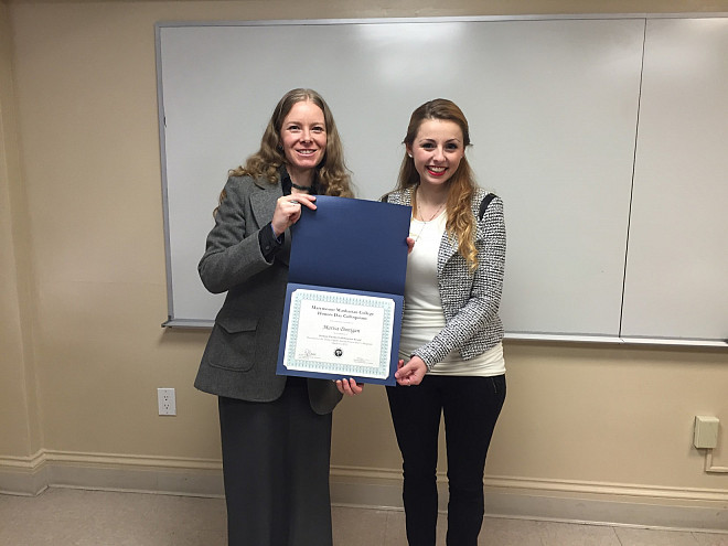 Marisa Dunigan (right) with her research mentor, Prof. Leri.