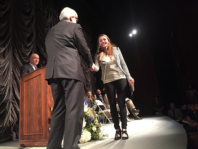 Marisa Dunigan receives Honors in the Biology major.