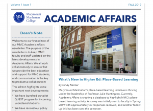 The first edition of MMC's new Academic Affairs newsletter