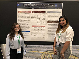 Jessica Krimgold '19 and Ailyn Gomez '19 at the the NYSSLHA annual conference.