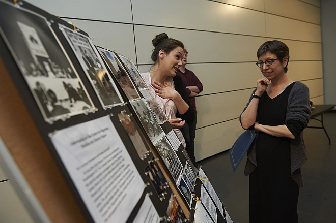 A CSD student presents her work at the College's annual Honors Day Symposium.