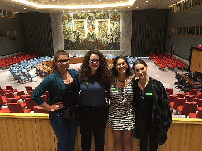 Students visiting the United Nations, Fall 2017.