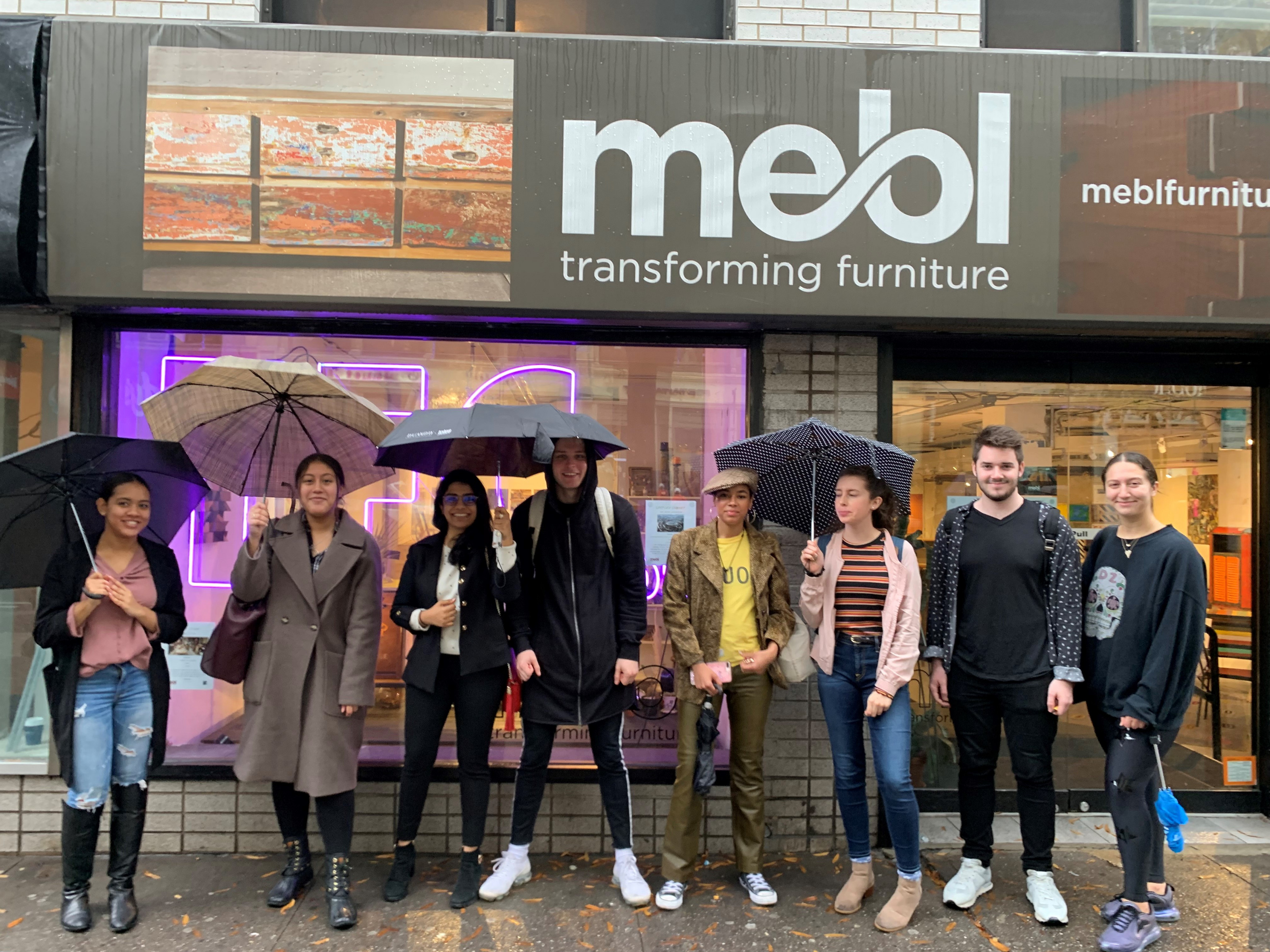 A rainy day didn't stop Prof. Chapman's Retail Management class from visiting mebl, a furniture store located at 7 East 14th Street. Stud...