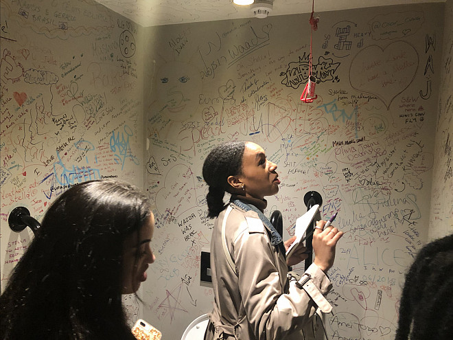 At the Stella McCartney flagship store, students had the opportunity to leave their mark in one of the rooms - a room that has been visit...