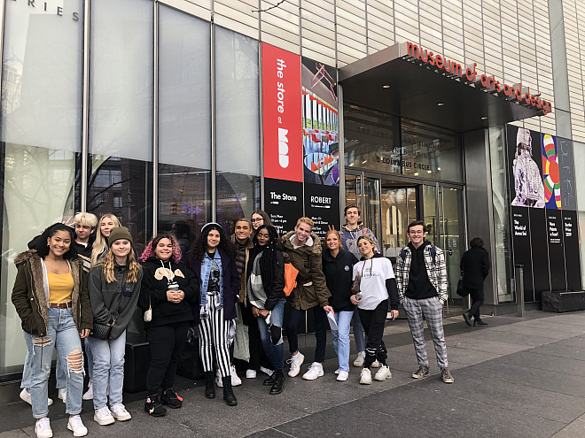 Students in Dr. Martinez-Novoa's Business of Fashion course stopped by the Museum of Arts and Design (MAD) to learn more about the work o...