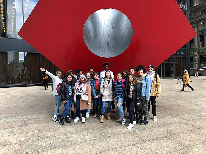 Students in front of Zuccotti Park