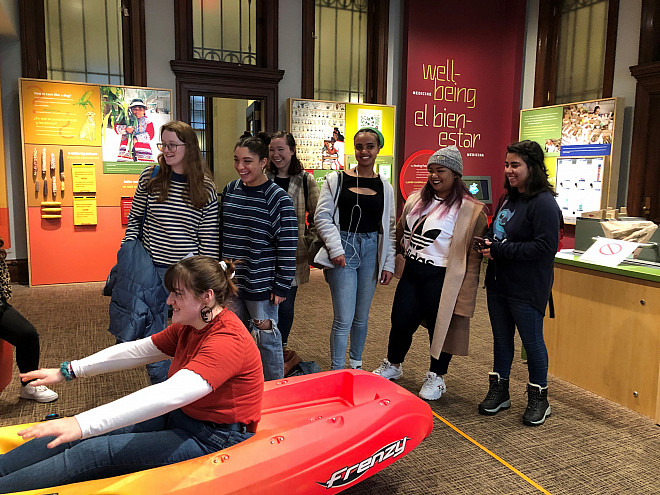 At the National Museum of the American Indian, NYC. Here students explored Native American scientific discoveries through hands-on activi...