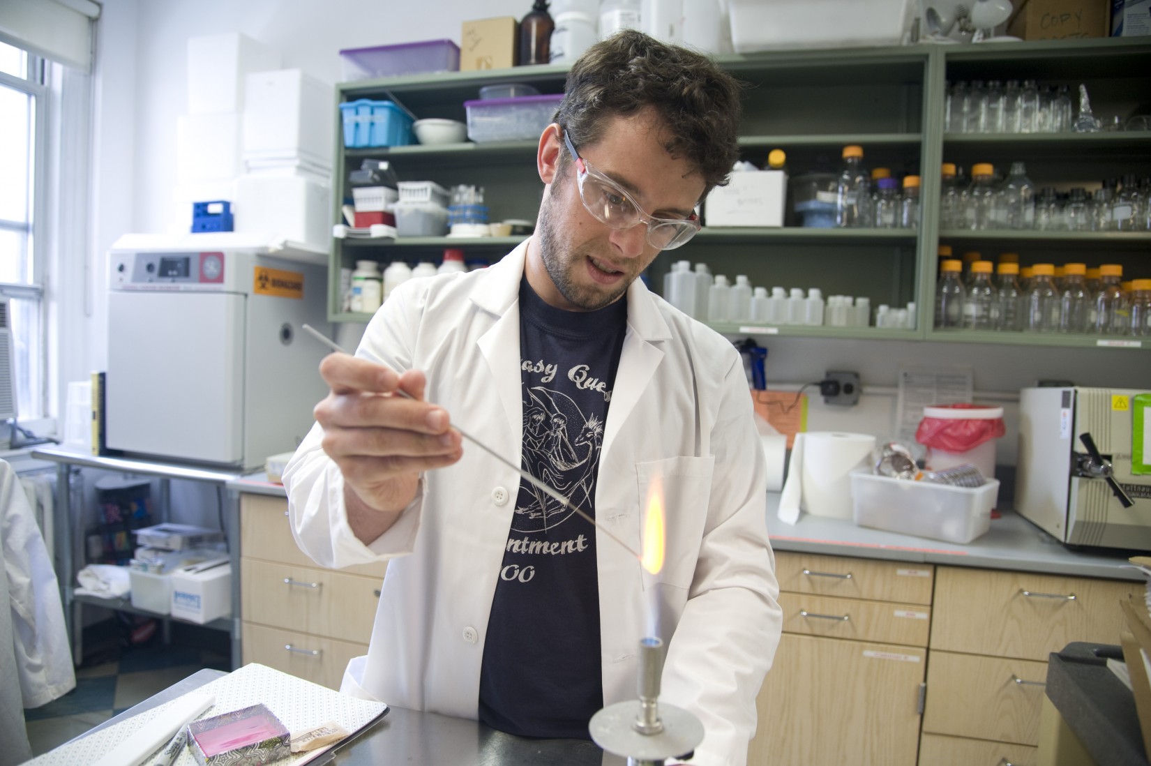 Lab Supervisor Matthew Domser works in the prep lab