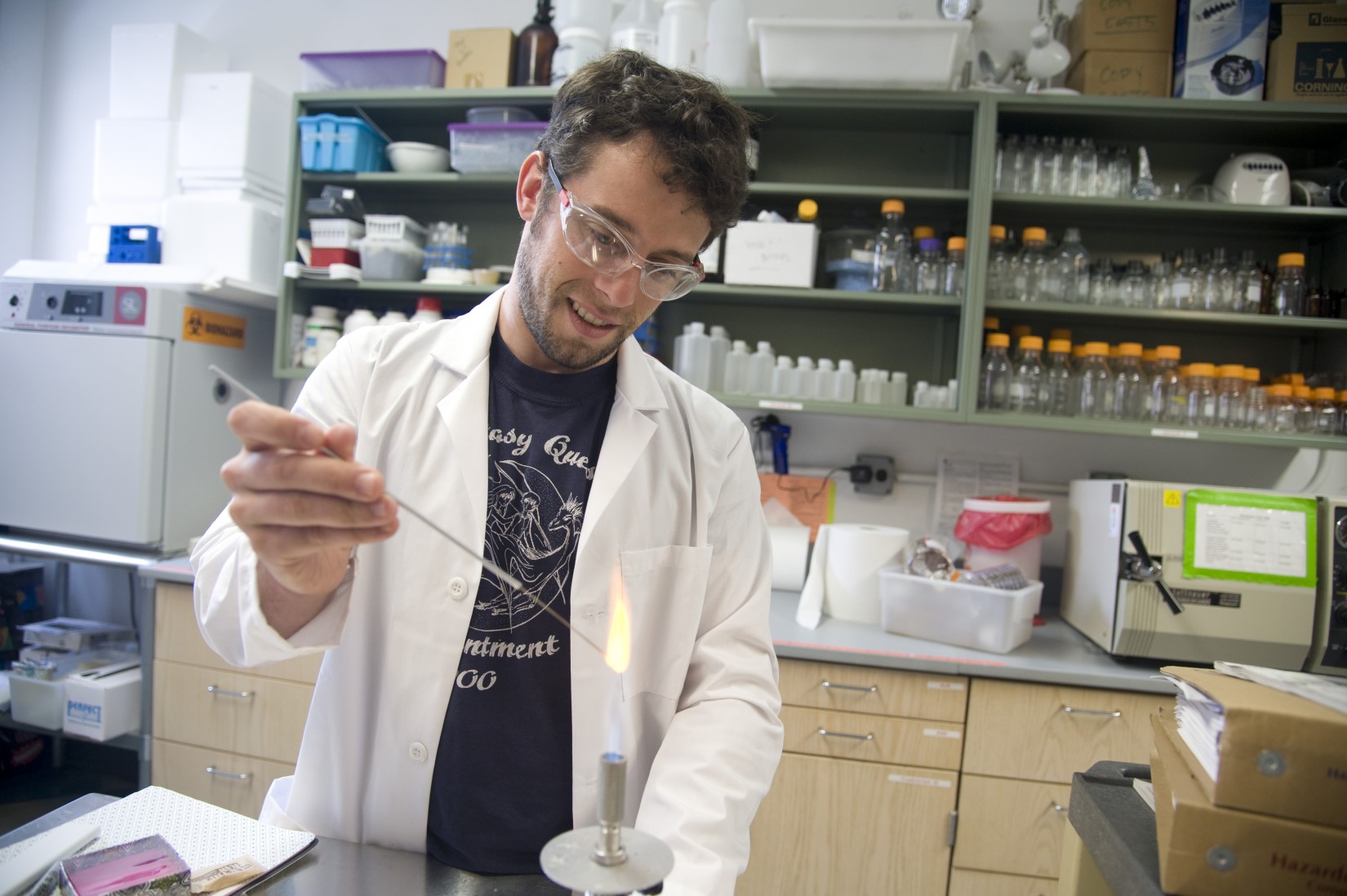 Lab Supervisor Matthew Domser works in the prep lab