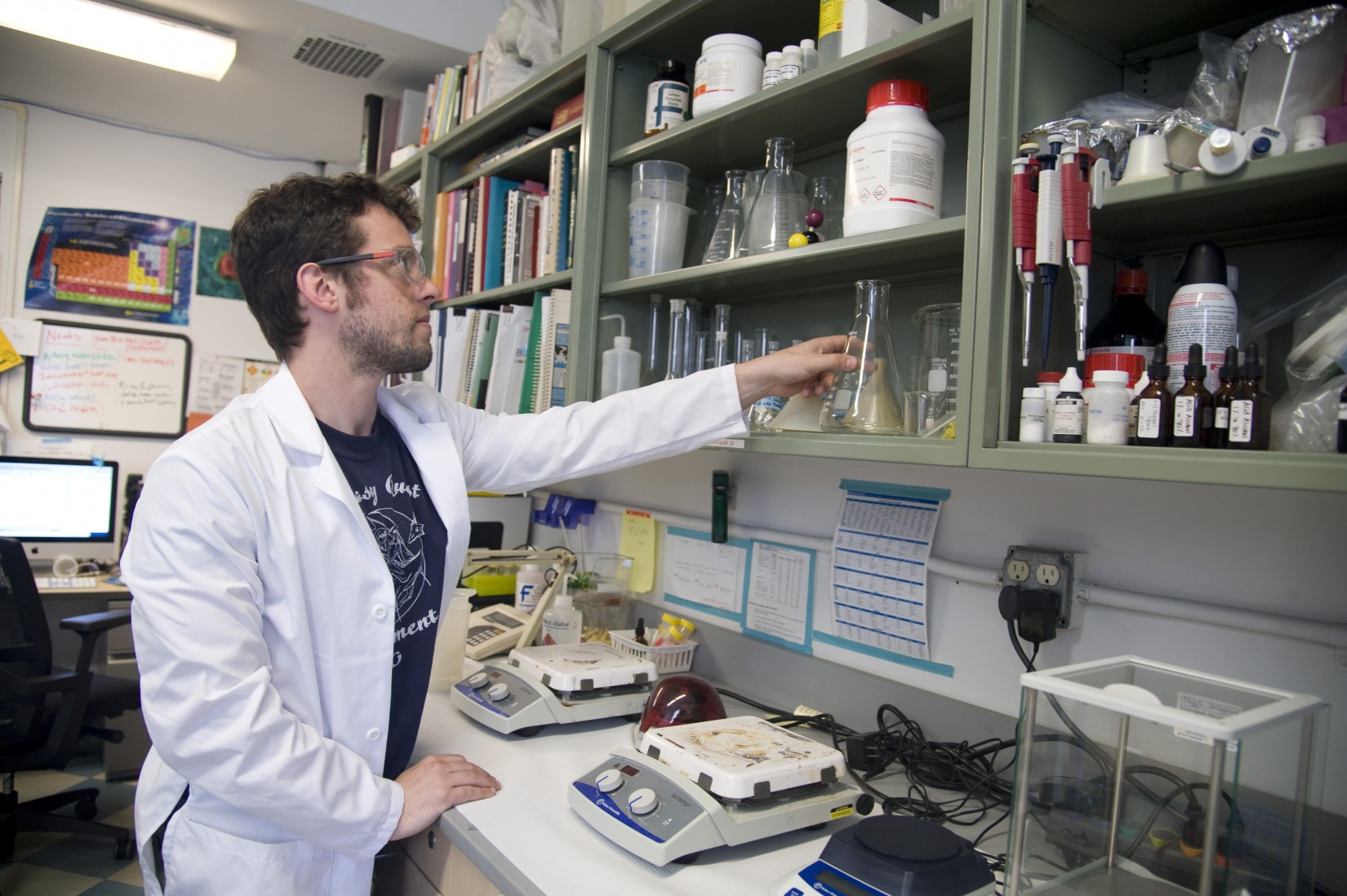 Lab Supervisor Matthew Domser works in the prep lab