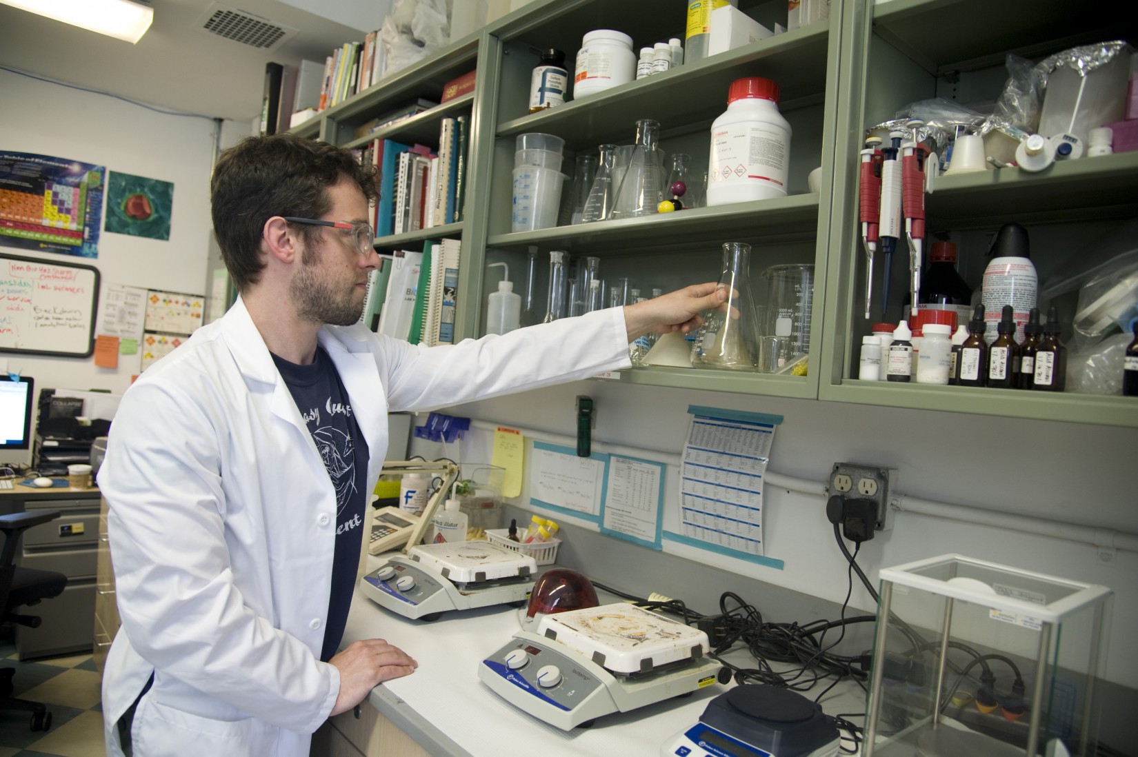 Lab Supervisor Matthew Domser works in the prep lab