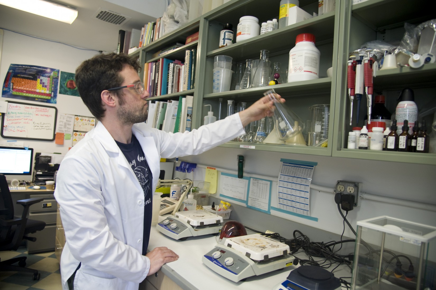 Lab Supervisor Matthew Domser works in the prep lab