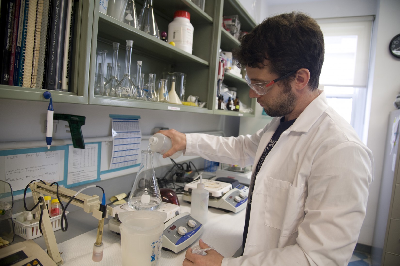 Lab Supervisor Matthew Domser works in the prep lab