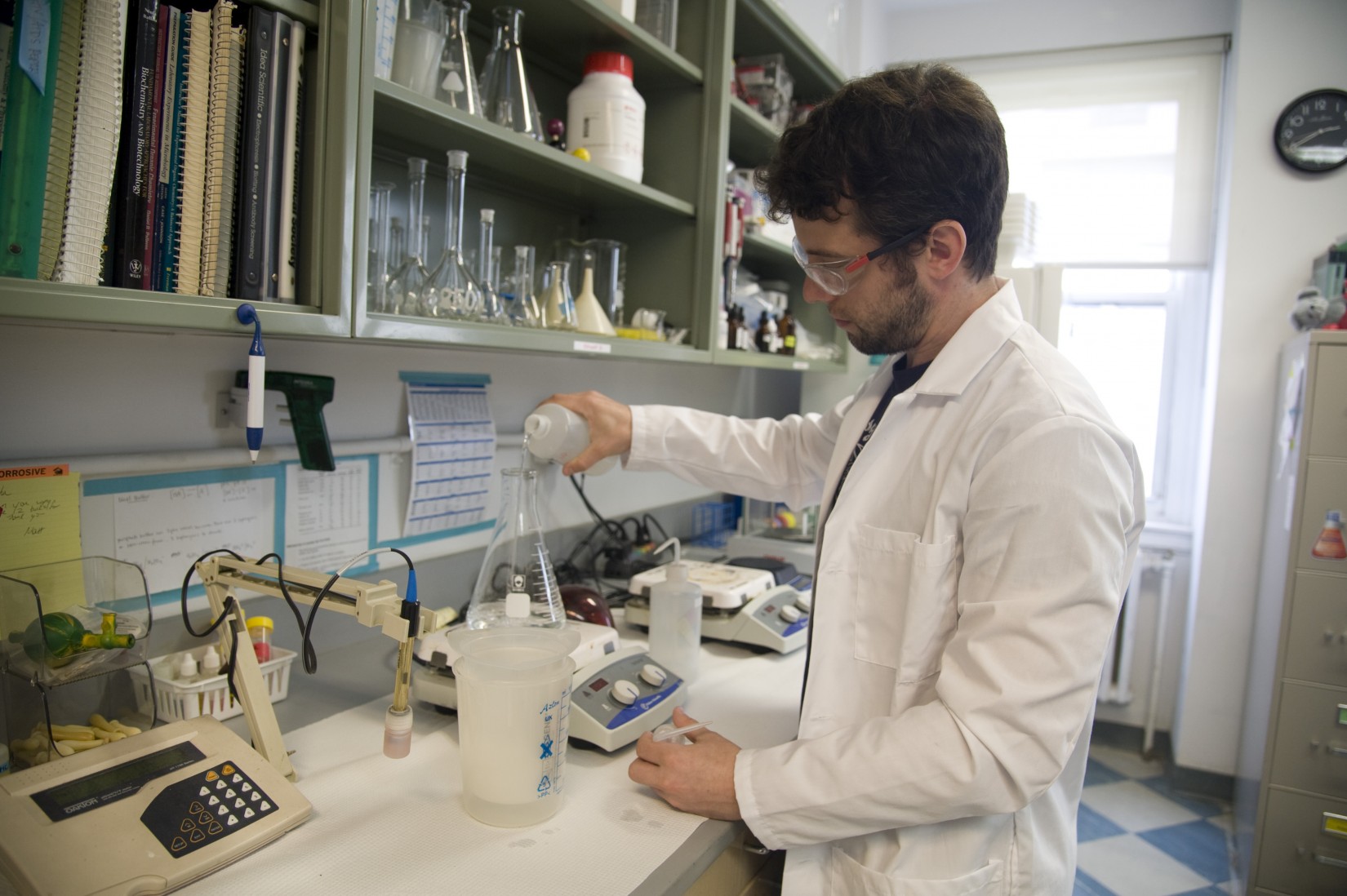 Lab Supervisor Matthew Domser works in the prep lab