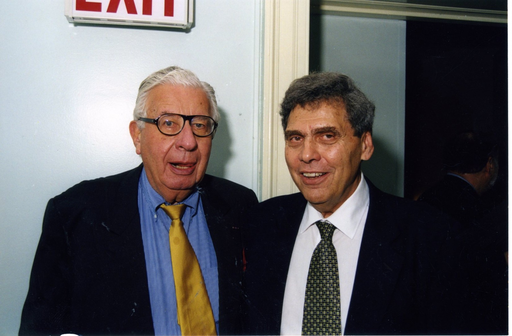 Jack Rudin and Neil Postman prior to the inaugural Rudin Lecture, October 4, 2000