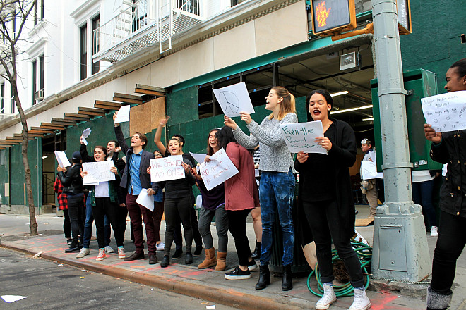 MMC Students during a pop-up protest, Fall 2015