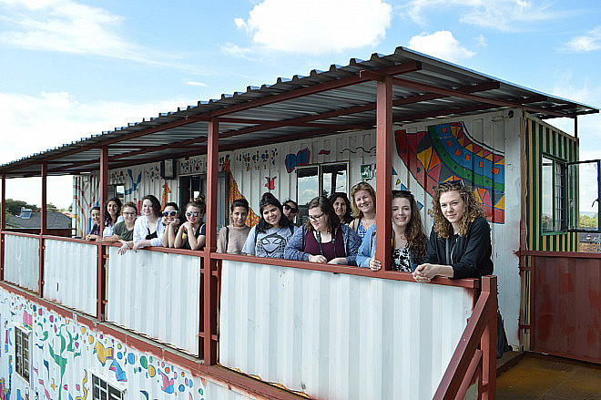 Students during the April 2017 trip to South Africa; Little Rose Center, Soweto