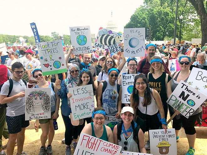 MMC environmental activists at the People's Climate March on April 29, 2017