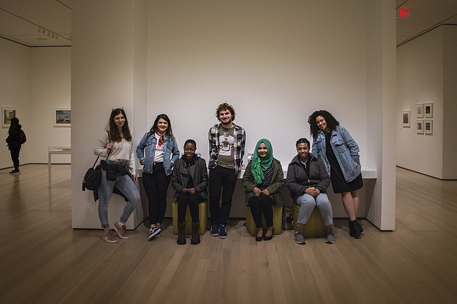 Students in Dr. Manolo Estavillo's Spring 2018 Imagined Communities class visiting the Museum of Modern Art.