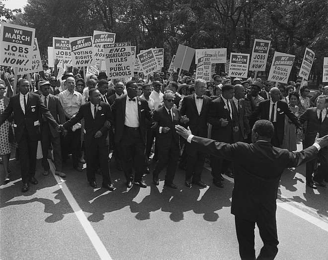 Martin Luther King, Jr. during the march on Washington