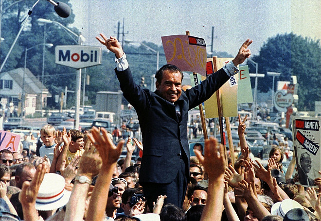 Richard Nixon during his campaign in Philadelphia, 1968