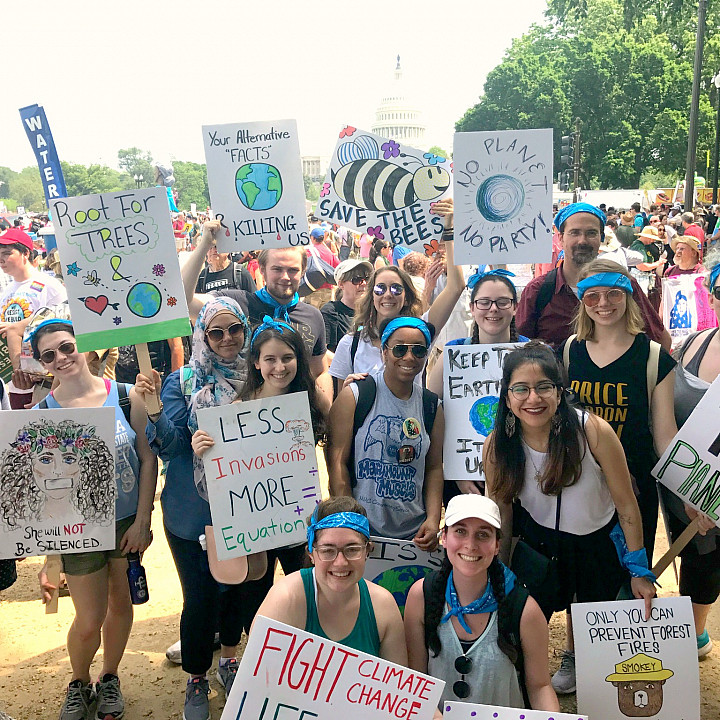 MMC environmental activists at the People's Climate March on April 29, 2017