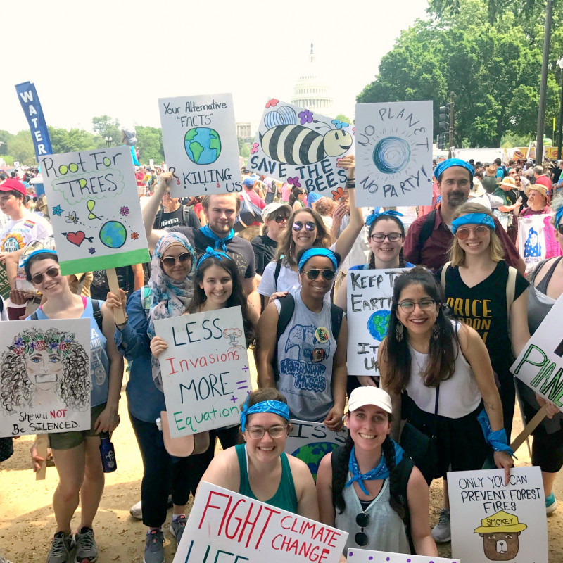 MMC environmental activists at the People's Climate March on April 29, 2017