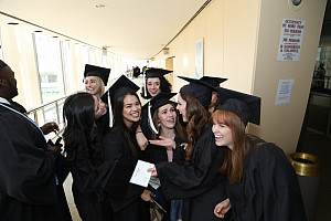 Students and faculty member at Commencement 2017