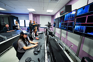 Students working on computers in the Communication Arts Studio