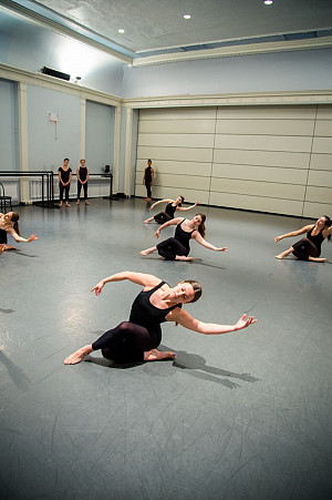 Dance students in action