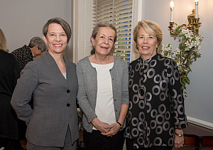 Aileen Baumgartner (center) with MMC President Kerry Walk and President Emerita Regina Peruggi in 2017