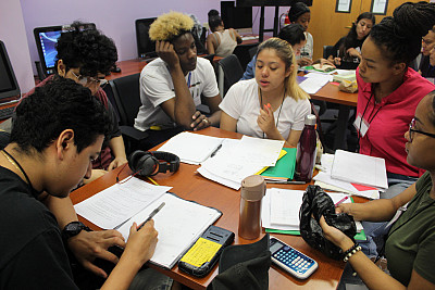Students work in the HEOP center